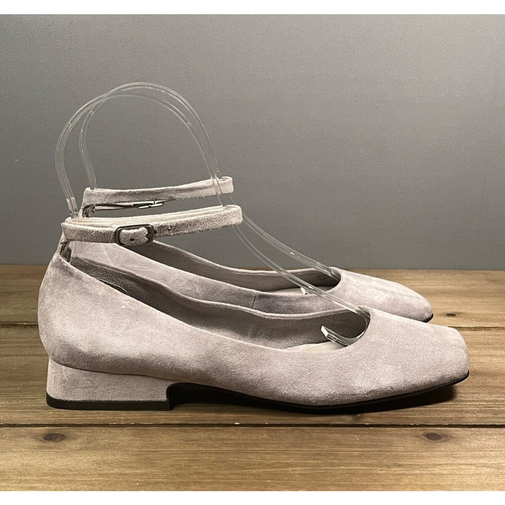 Jeffrey Campbell Envious Ankle Strap Pump Women's Size 5 Gray Suede Low Heel